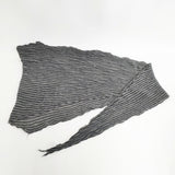 Faliero Sarti アルパカナイロン ボーダー ショール ストール ブラック グレー レディース ファリエロサルティ【中古】5-1111T◎