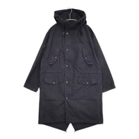 MARGARET HOWELL 578-8112006 COTTON NYLON COATING フィッシュテール モッズコート ネイビー レディース マーガレットハウエル【中古】5-0921M∞