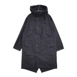 MARGARET HOWELL 578-8112006 COTTON NYLON COATING フィッシュテール モッズコート ネイビー レディース マーガレットハウエル【中古】5-0921M∞