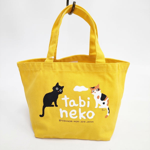 tabineko もりとしのり たびねこ トートバッグ イエロー レディース【中古】5-0808G◎