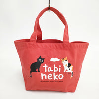 tabineko もりとしのり たびねこ トートバッグ レッド レディース【中古】5-0808G◎