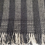 Khadi and Co 大判ストール インド製 ウール ブランケット ブラック グレー レディース カディ アンド コー【中古】5-1128T◎