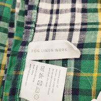 fog linen work フリークロス テーブルカバー チェック リネン その他雑貨 グリーン ホワイト レディース フォグリネンワーク【中古】5-0726G◎