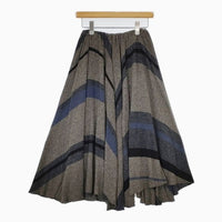 gasa シルクニットスカート 定価50400円 13112-14112 ロングスカート グレー ネイビー レディース ガサ【中古】5-0818T∞