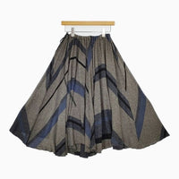 gasa シルクニットスカート 定価50400円 13112-14112 ロングスカート グレー ネイビー レディース ガサ【中古】5-0818T∞