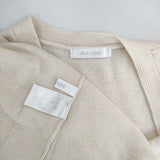 DoCLASSE カーディガン 半袖ニット セット アンサンブル アイボリー レディース ドゥクラッセ【中古】5-1019T∞