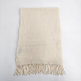 natural basic ナチュラルベーシック カシミヤ100％ ストール マフラー オフホワイト レディース【中古】5-1128T◎