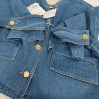 Mackintosh 新品 HUMBIE NO COLLAR DENIM JK サイズ8 定価79200円 デニムジャケット 25SS ブルー レディース マッキントッシュ【中古】5-0614M♪