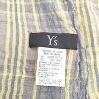 Y's コットンリネン YG-L07-097 マフラー ストール グレー イエロー レディース ワイズ/Yohji【中古】5-0726M◎