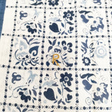 45R/45rpm コットンバンダナ 花柄 藍染め インディゴ 日本製 スカーフ ホワイト ネイビー レディース フォーティーファイブアールピーエム【中古】5-0913G◎
