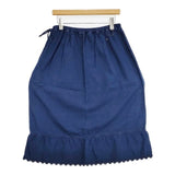 45R/45rpm 平×ガーゼ二重織のぺチスカート（インディゴ 重） 定価33000円 ロングスカート ネイビー レディース フォーティーファイブアールピーエム【中古】5-1201M∞