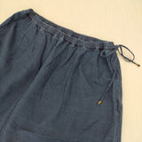 45R/45rpm 平×ガーゼ二重織のぺチスカート（インディゴ 重） 定価33000円 ロングスカート ネイビー レディース フォーティーファイブアールピーエム【中古】5-1201M∞