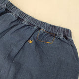 45R/45rpm 平×ガーゼ二重織のぺチスカート（インディゴ 重） 定価33000円 ロングスカート ネイビー レディース フォーティーファイブアールピーエム【中古】5-1201M∞