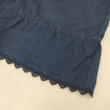 45R/45rpm 平×ガーゼ二重織のぺチスカート（インディゴ 重） 定価33000円 ロングスカート ネイビー レディース フォーティーファイブアールピーエム【中古】5-1201M∞