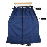 45R/45rpm 平×ガーゼ二重織のぺチスカート（インディゴ 重） 定価33000円 ロングスカート ネイビー レディース フォーティーファイブアールピーエム【中古】5-1201M∞