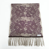 solstiss ソルティス リバーレース カシミヤストール マフラー ストール パ＾プル ベージュ レディース【中古】5-1128T◎