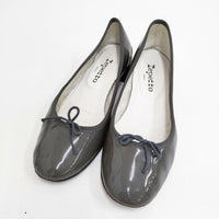 repetto エナメル パテント CENDRILLON パンプス サイズ38 1/2 バレエシューズ グレー レディース レペット【中古】5-0904G◎
