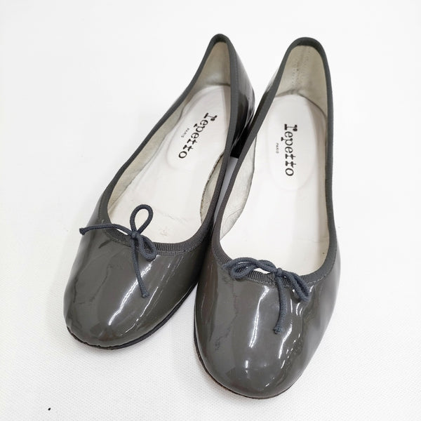 repetto エナメル パテント CENDRILLON パンプス サイズ38 1/2 バレエシューズ グレー レディース レペット【中古】5-0904G◎