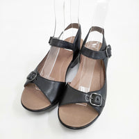 dansko JOANIE FULL GRAIN ストラップ サイズ37 サンダル ブラック レディース ダンスコ【中古】5-0726S◎