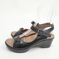 dansko JOANIE FULL GRAIN ストラップ サイズ37 サンダル ブラック レディース ダンスコ【中古】5-0726S◎