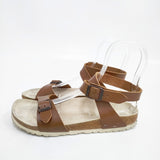 BIRKENSTOCK 24.5/38 狭幅 アンクルベルト サンダル ブラウン レディース ビルケンシュトック【中古】5-0726S◎