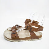 BIRKENSTOCK 24.5/38 狭幅 アンクルベルト サンダル ブラウン レディース ビルケンシュトック【中古】5-0726S◎
