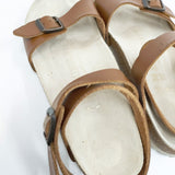 BIRKENSTOCK 24.5/38 狭幅 アンクルベルト サンダル ブラウン レディース ビルケンシュトック【中古】5-0726S◎