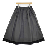 SUPER HAKKA コットンポリエステルナイロンギャザータックスカート ロングスカート グレー レディース スーパーハッカ【中古】5-1204M∞