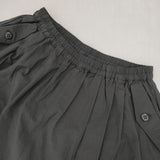 SUPER HAKKA コットンポリエステルナイロンギャザータックスカート ロングスカート グレー レディース スーパーハッカ【中古】5-1204M∞