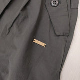 SUPER HAKKA コットンポリエステルナイロンギャザータックスカート ロングスカート グレー レディース スーパーハッカ【中古】5-1204M∞