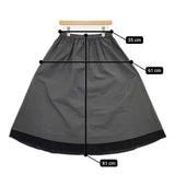 SUPER HAKKA コットンポリエステルナイロンギャザータックスカート ロングスカート グレー レディース スーパーハッカ【中古】5-1204M∞