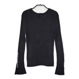 IENA パールボタンプルオーバー ウールリブ セーター ニット ブラック レディース イエナ【中古】5-1019T∞