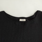 IENA パールボタンプルオーバー ウールリブ セーター ニット ブラック レディース イエナ【中古】5-1019T∞