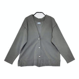 組曲 パールボタン配色フリルツイン セット カーディガン アンサンブル グレー レディース クミキョク【中古】5-0807M∞