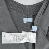 組曲 パールボタン配色フリルツイン セット カーディガン アンサンブル グレー レディース クミキョク【中古】5-0807M∞