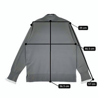 組曲 パールボタン配色フリルツイン セット カーディガン アンサンブル グレー レディース クミキョク【中古】5-0807M∞
