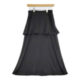 IENA ペプラムティアードスカート サイズ38 定価16500円 24060900816040 ロングスカート 24AW ブラック レディース イエナ【中古】5-0614M♪