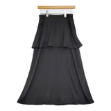IENA ペプラムティアードスカート サイズ38 定価16500円 24060900816040 ロングスカート 24AW ブラック レディース イエナ【中古】5-0614M♪