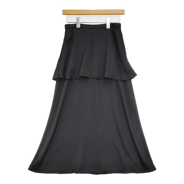 IENA ペプラムティアードスカート サイズ38 定価16500円 24060900816040 ロングスカート 24AW ブラック レディース イエナ【中古】5-0614M♪