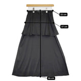 IENA ペプラムティアードスカート サイズ38 定価16500円 24060900816040 ロングスカート 24AW ブラック レディース イエナ【中古】5-0614M♪