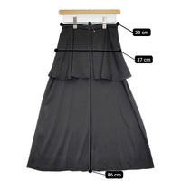 IENA ペプラムティアードスカート サイズ38 定価16500円 24060900816040 ロングスカート 24AW ブラック レディース イエナ【中古】5-0614M♪