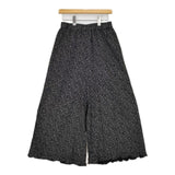 Sun Valley 綿麻綾織 裾フリル ガウチョパンツ ブラック レディース サンバレー【中古】5-0807M∞