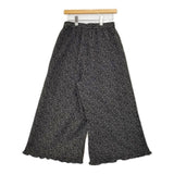 Sun Valley 綿麻綾織 裾フリル ガウチョパンツ ブラック レディース サンバレー【中古】5-0807M∞