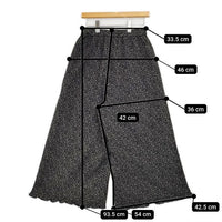 Sun Valley 綿麻綾織 裾フリル ガウチョパンツ ブラック レディース サンバレー【中古】5-0807M∞