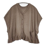 tumugu TK25101 ランダムリブニット 2way ノースリーブ ベスト ベージュ レディース ツムグ【中古】5-1204M∞