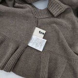 tumugu TK25101 ランダムリブニット 2way ノースリーブ ベスト ベージュ レディース ツムグ【中古】5-1204M∞