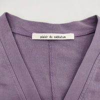 plaisir du sabbatum コットン Vネック カーディガン パープル レディース プレジールデュサバタム【中古】5-0807M∞