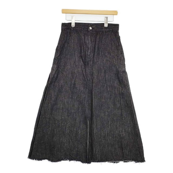 audrey and john wad サイドプリーツデニムロングスカート ロングスカート ブラック レディース オードリーアンドジョンワッド【中古】5-0911M∞