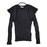 COTORICA コトリカ フリル リブ セーター ニット ブラック レディース【中古】5-1019T∞