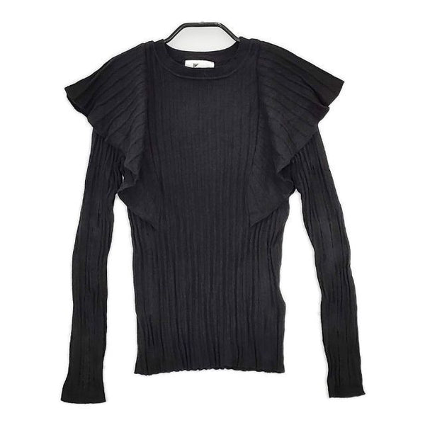 COTORICA コトリカ フリル リブ セーター ニット ブラック レディース【中古】5-1019T∞